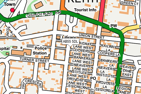 AB55 5DL map - OS OpenMap – Local (Ordnance Survey)