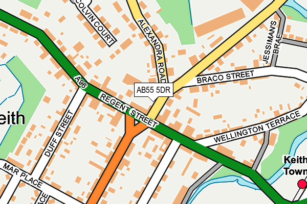 AB55 5DR map - OS OpenMap – Local (Ordnance Survey)