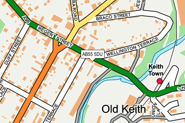 AB55 5DU map - OS OpenMap – Local (Ordnance Survey)