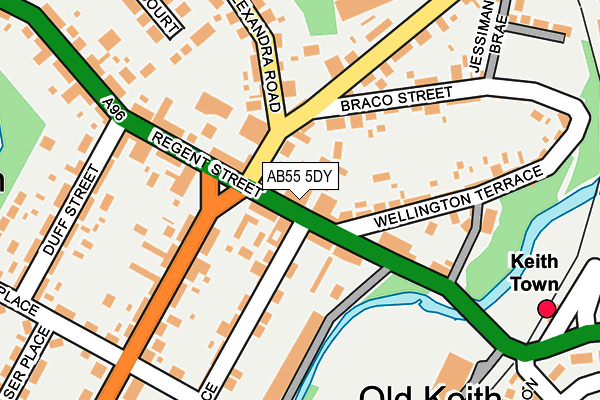 AB55 5DY map - OS OpenMap – Local (Ordnance Survey)