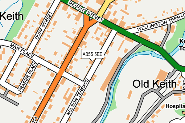 AB55 5EE map - OS OpenMap – Local (Ordnance Survey)