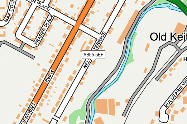 AB55 5EF map - OS OpenMap – Local (Ordnance Survey)