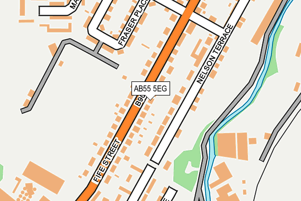 AB55 5EG map - OS OpenMap – Local (Ordnance Survey)