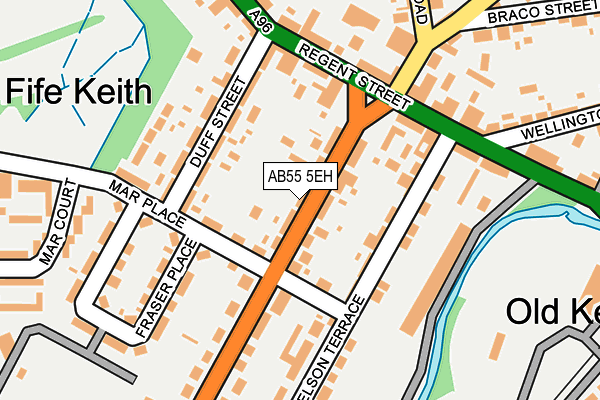 AB55 5EH map - OS OpenMap – Local (Ordnance Survey)