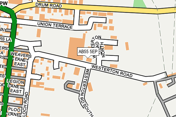 AB55 5EP map - OS OpenMap – Local (Ordnance Survey)
