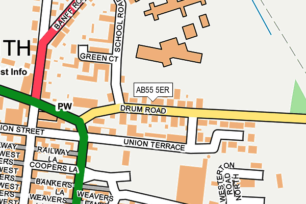 AB55 5ER map - OS OpenMap – Local (Ordnance Survey)