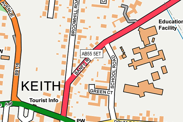 AB55 5ET map - OS OpenMap – Local (Ordnance Survey)