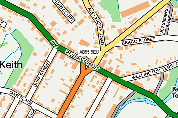 AB55 5EU map - OS OpenMap – Local (Ordnance Survey)