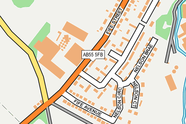AB55 5FB map - OS OpenMap – Local (Ordnance Survey)