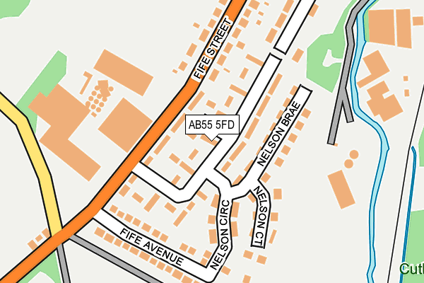 AB55 5FD map - OS OpenMap – Local (Ordnance Survey)