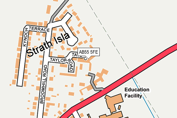 AB55 5FE map - OS OpenMap – Local (Ordnance Survey)