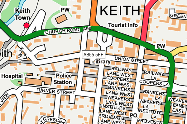 AB55 5FF map - OS OpenMap – Local (Ordnance Survey)