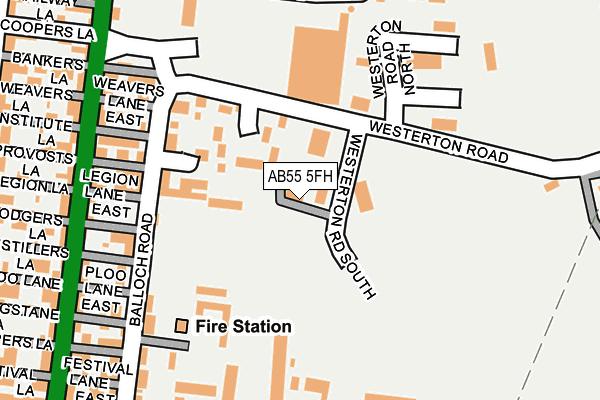 AB55 5FH map - OS OpenMap – Local (Ordnance Survey)