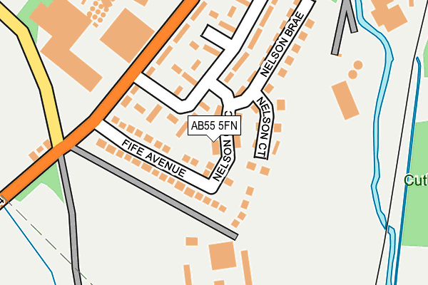 AB55 5FN map - OS OpenMap – Local (Ordnance Survey)