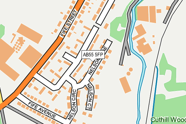 AB55 5FP map - OS OpenMap – Local (Ordnance Survey)