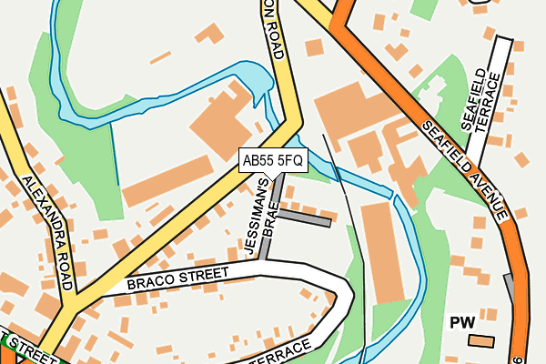 AB55 5FQ map - OS OpenMap – Local (Ordnance Survey)