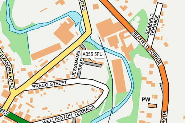 AB55 5FU map - OS OpenMap – Local (Ordnance Survey)