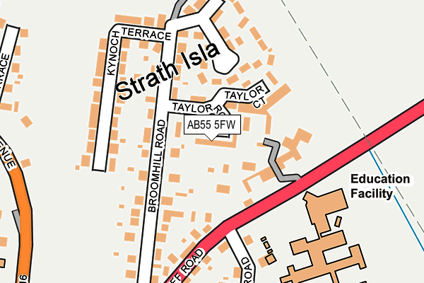 AB55 5FW map - OS OpenMap – Local (Ordnance Survey)