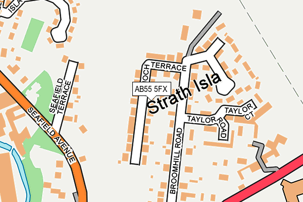 AB55 5FX map - OS OpenMap – Local (Ordnance Survey)