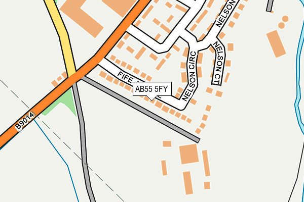 AB55 5FY map - OS OpenMap – Local (Ordnance Survey)