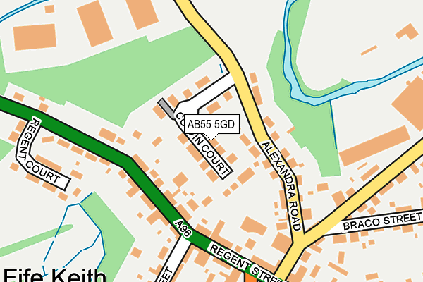 AB55 5GD map - OS OpenMap – Local (Ordnance Survey)
