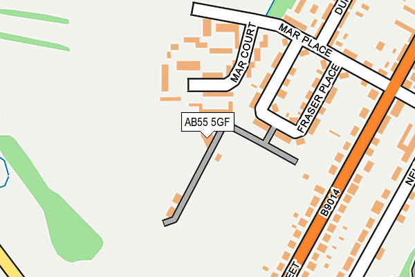 AB55 5GF map - OS OpenMap – Local (Ordnance Survey)