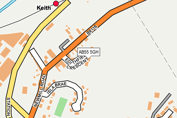 AB55 5GH map - OS OpenMap – Local (Ordnance Survey)