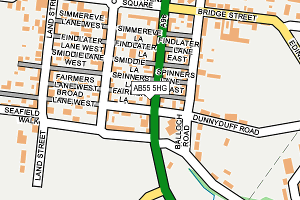 AB55 5HG map - OS OpenMap – Local (Ordnance Survey)