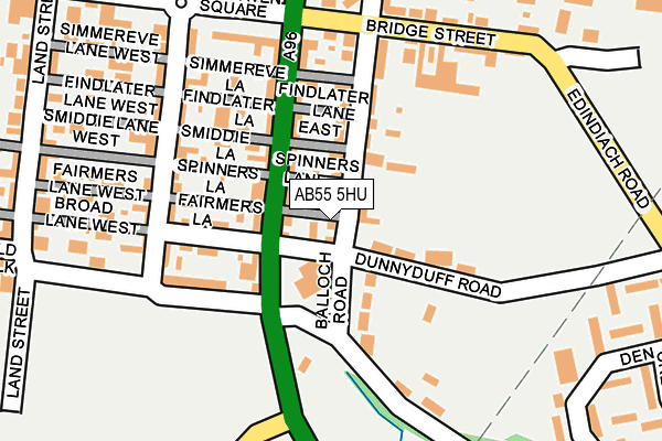 AB55 5HU map - OS OpenMap – Local (Ordnance Survey)