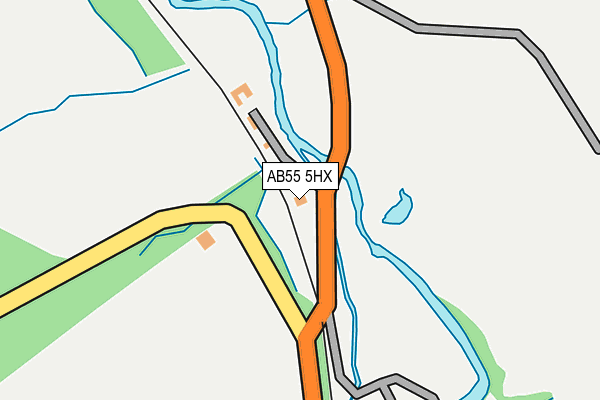AB55 5HX map - OS OpenMap – Local (Ordnance Survey)