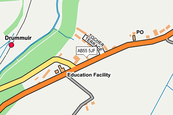 AB55 5JF map - OS OpenMap – Local (Ordnance Survey)