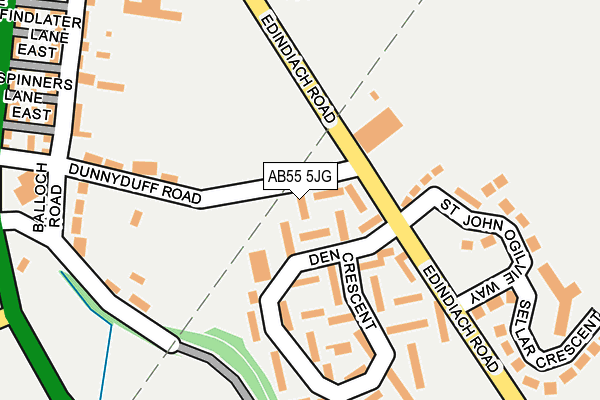 AB55 5JG map - OS OpenMap – Local (Ordnance Survey)
