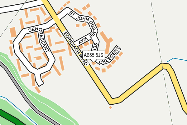 AB55 5JS map - OS OpenMap – Local (Ordnance Survey)