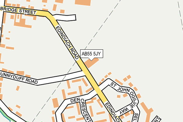 AB55 5JY map - OS OpenMap – Local (Ordnance Survey)