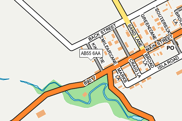 AB55 6AA map - OS OpenMap – Local (Ordnance Survey)