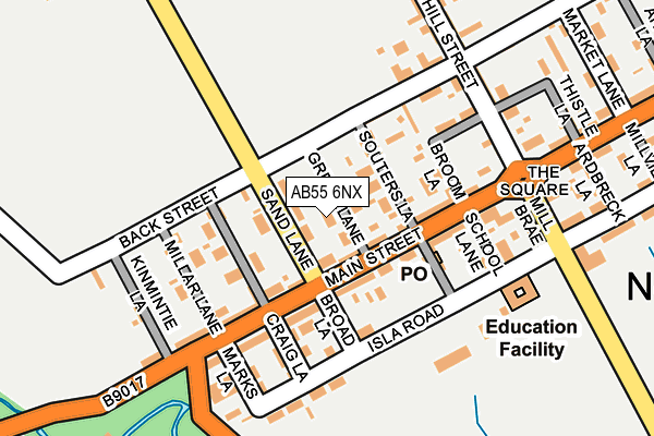 AB55 6NX map - OS OpenMap – Local (Ordnance Survey)