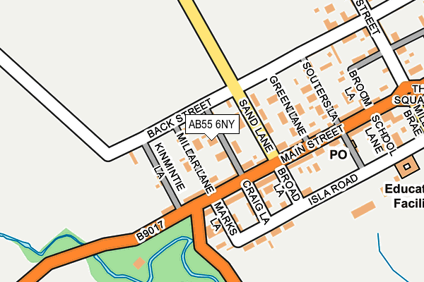 AB55 6NY map - OS OpenMap – Local (Ordnance Survey)