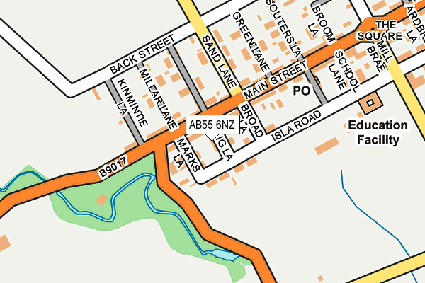 AB55 6NZ map - OS OpenMap – Local (Ordnance Survey)