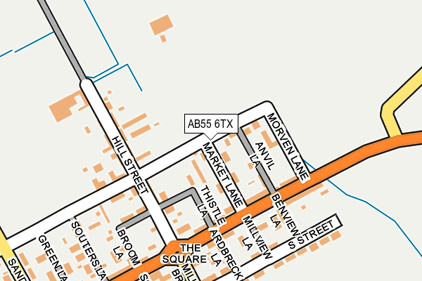 AB55 6TX map - OS OpenMap – Local (Ordnance Survey)