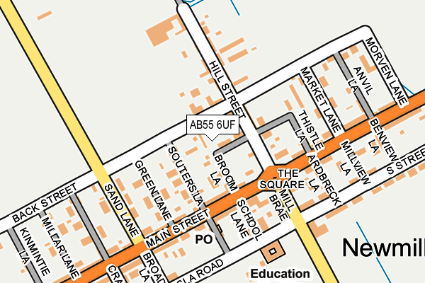AB55 6UF map - OS OpenMap – Local (Ordnance Survey)