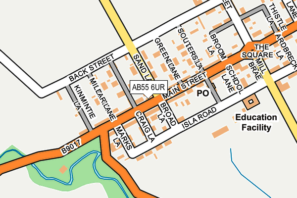 AB55 6UR map - OS OpenMap – Local (Ordnance Survey)