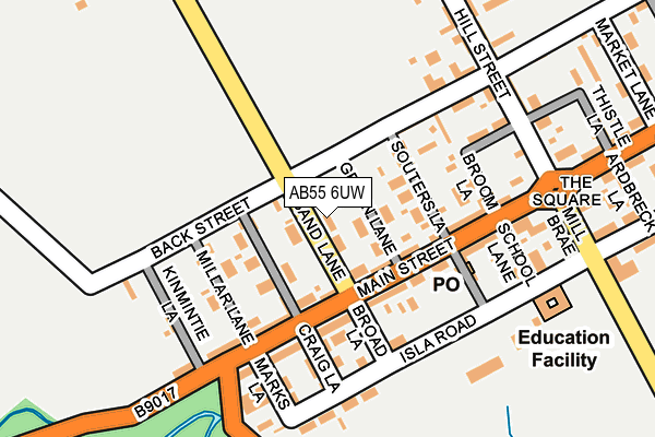 AB55 6UW map - OS OpenMap – Local (Ordnance Survey)
