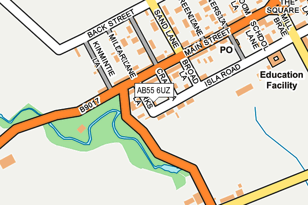 AB55 6UZ map - OS OpenMap – Local (Ordnance Survey)