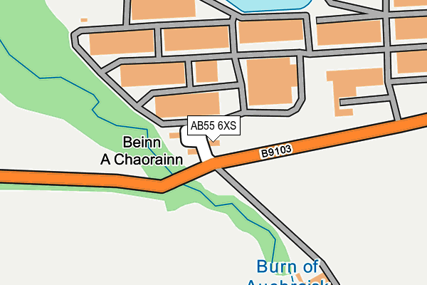 AB55 6XS map - OS OpenMap – Local (Ordnance Survey)