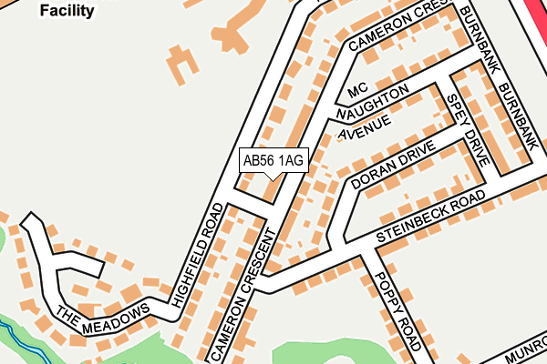AB56 1AG map - OS OpenMap – Local (Ordnance Survey)
