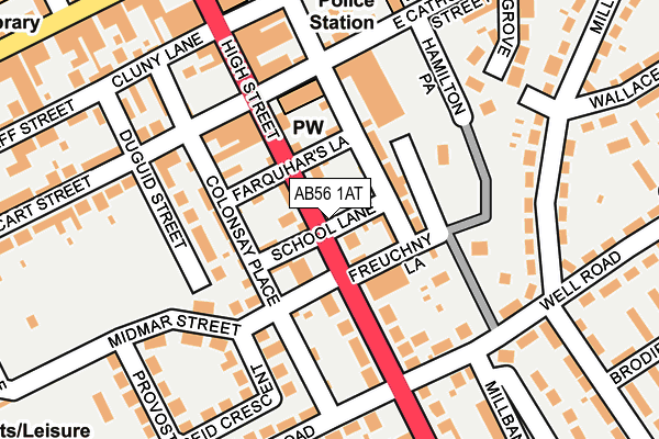 AB56 1AT map - OS OpenMap – Local (Ordnance Survey)