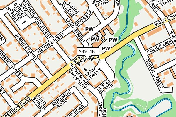 AB56 1BT map - OS OpenMap – Local (Ordnance Survey)