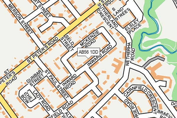 AB56 1DD map - OS OpenMap – Local (Ordnance Survey)