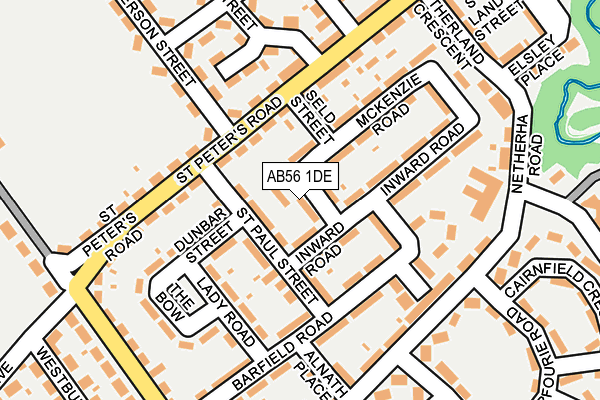 AB56 1DE map - OS OpenMap – Local (Ordnance Survey)