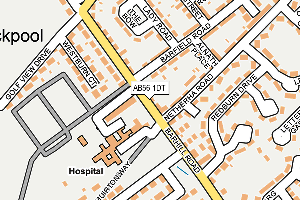 AB56 1DT map - OS OpenMap – Local (Ordnance Survey)